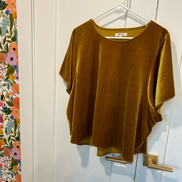 Madewell Saffron Velvet Top 3x Flowy - Picture 1 of 4